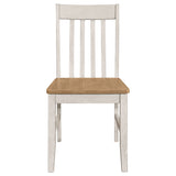 Coaster Kirby Slat Back Side Chair (Set of 2) Natural and Rustic Off White Default Title