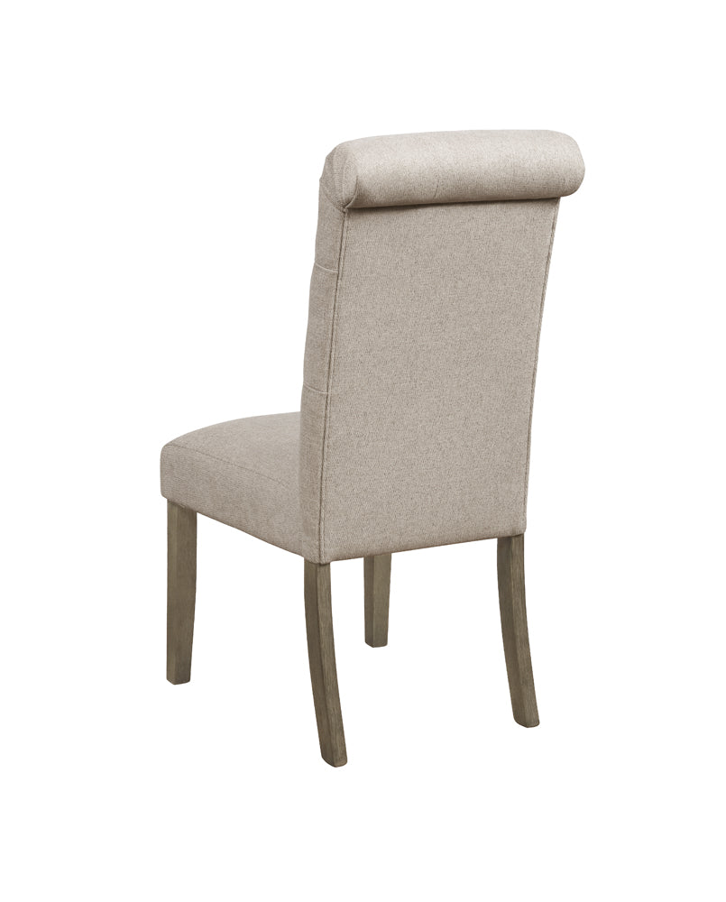 Coaster Balboa Tufted Back Side Chairs Rustic Brown and Grey (Set of 2) Beige