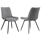 Coaster Diggs Upholstered Tufted Swivel Dining Chairs Grey and Gunmetal (Set of 2) Default Title