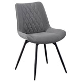 Coaster Diggs Upholstered Tufted Swivel Dining Chairs Grey and Gunmetal (Set of 2) Default Title