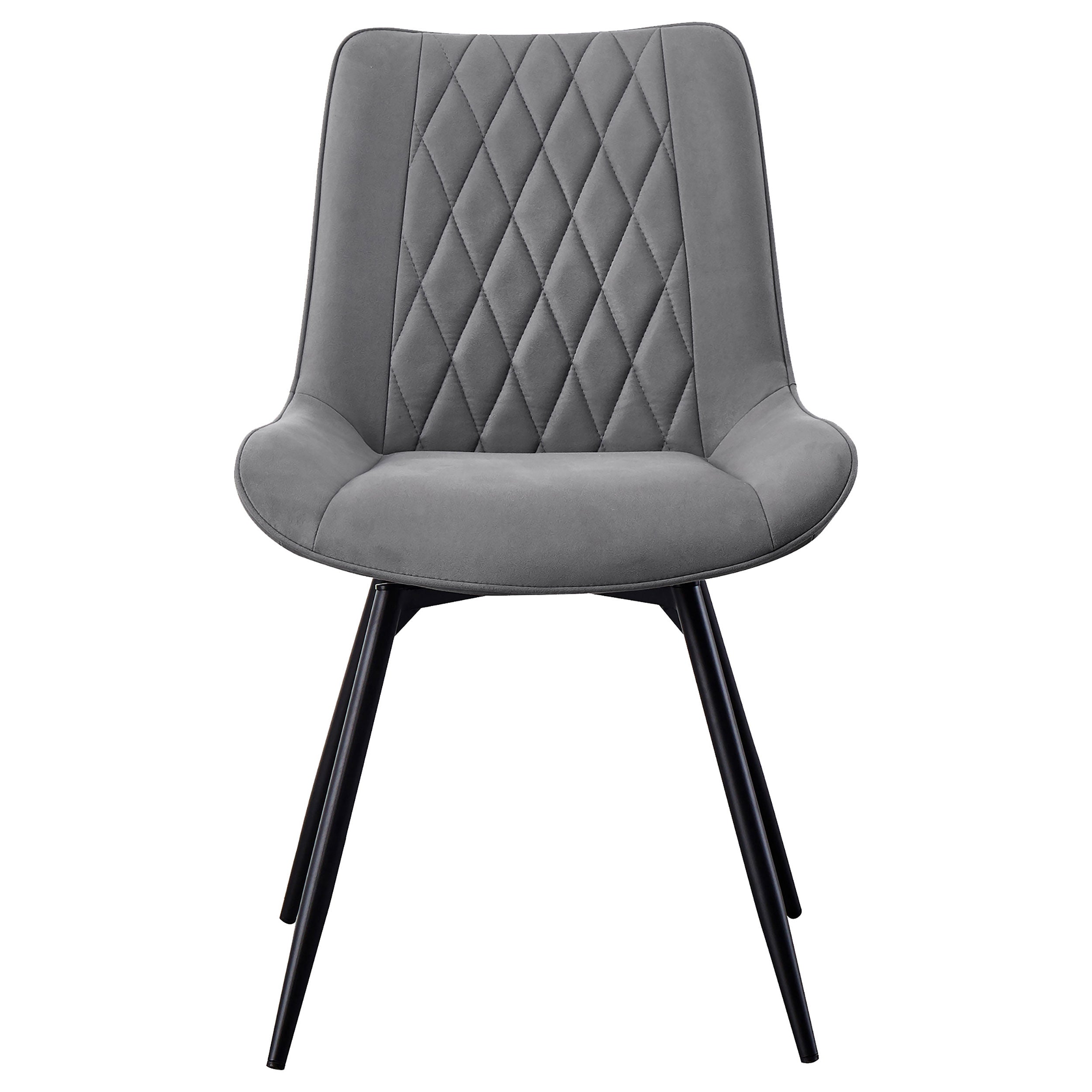 Coaster Diggs Upholstered Tufted Swivel Dining Chairs Grey and Gunmetal (Set of 2) Default Title