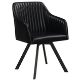 Coaster Arika Tufted Sloped Arm Swivel Dining Chair Black and Gunmetal Default Title