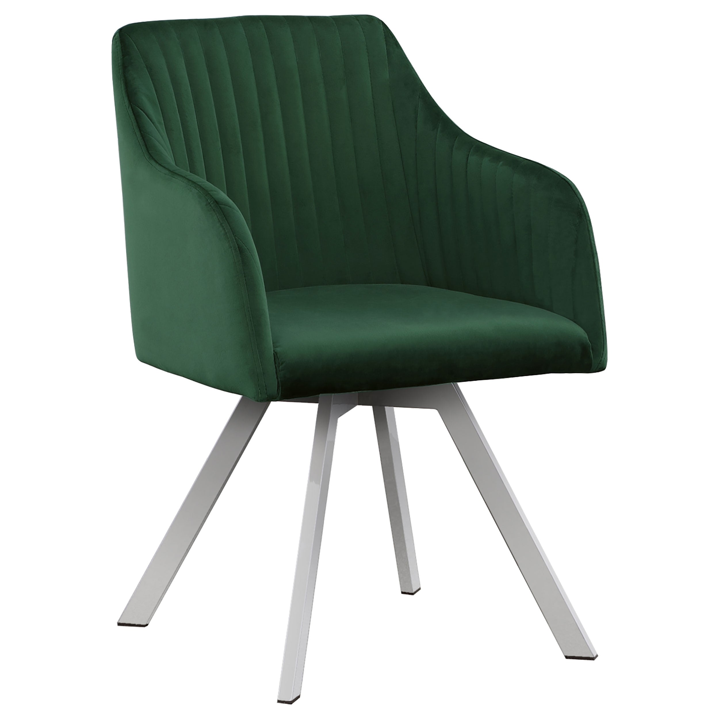 Coaster Arika Channeled Back Swivel Dining Chair Green Default Title