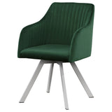 Coaster Arika Channeled Back Swivel Dining Chair Green Default Title