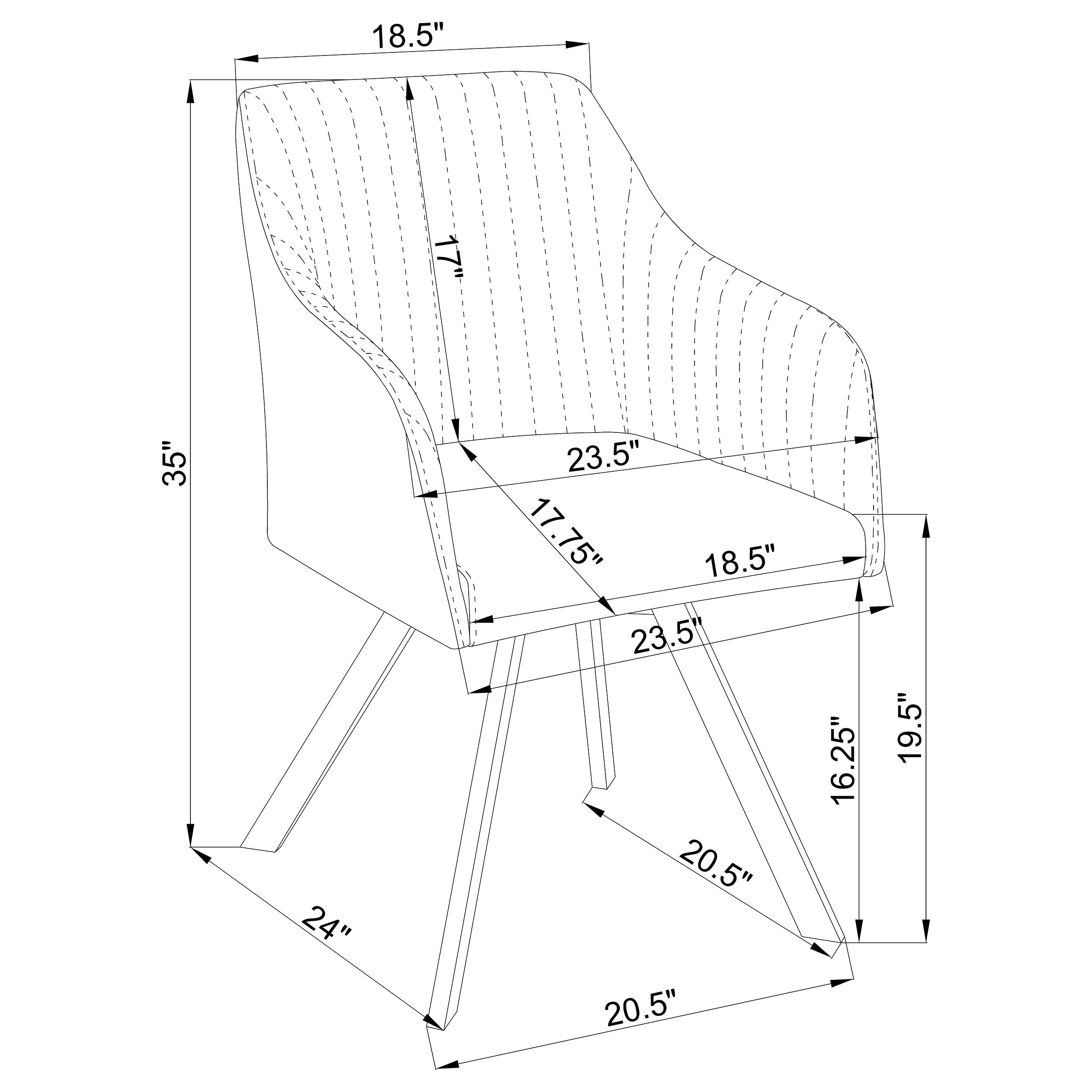 Coaster Arika Channeled Back Swivel Dining Chair Green Default Title