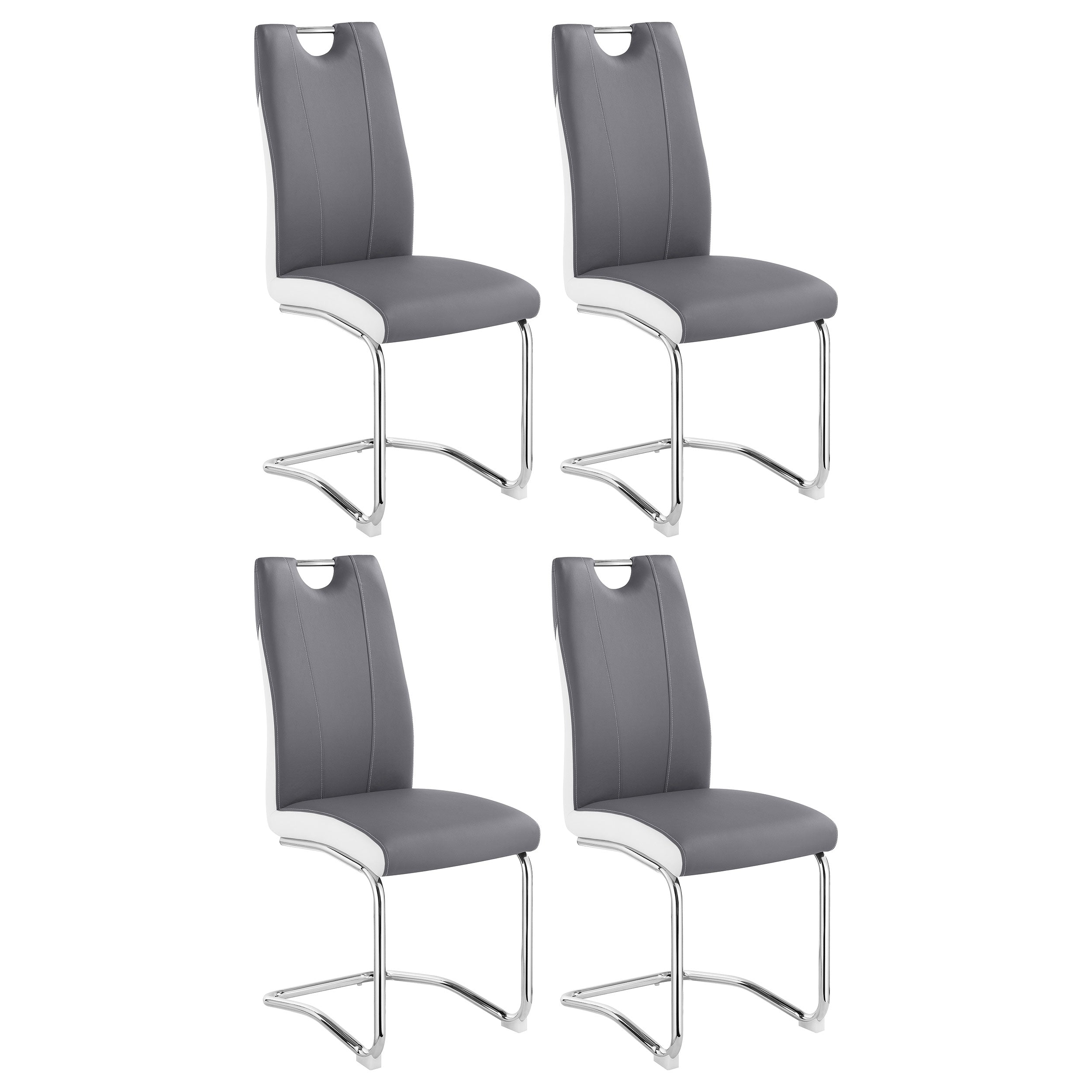 Coaster Brooklyn Upholstered Side Chairs with S-frame (Set of 4) Grey and White Default Title