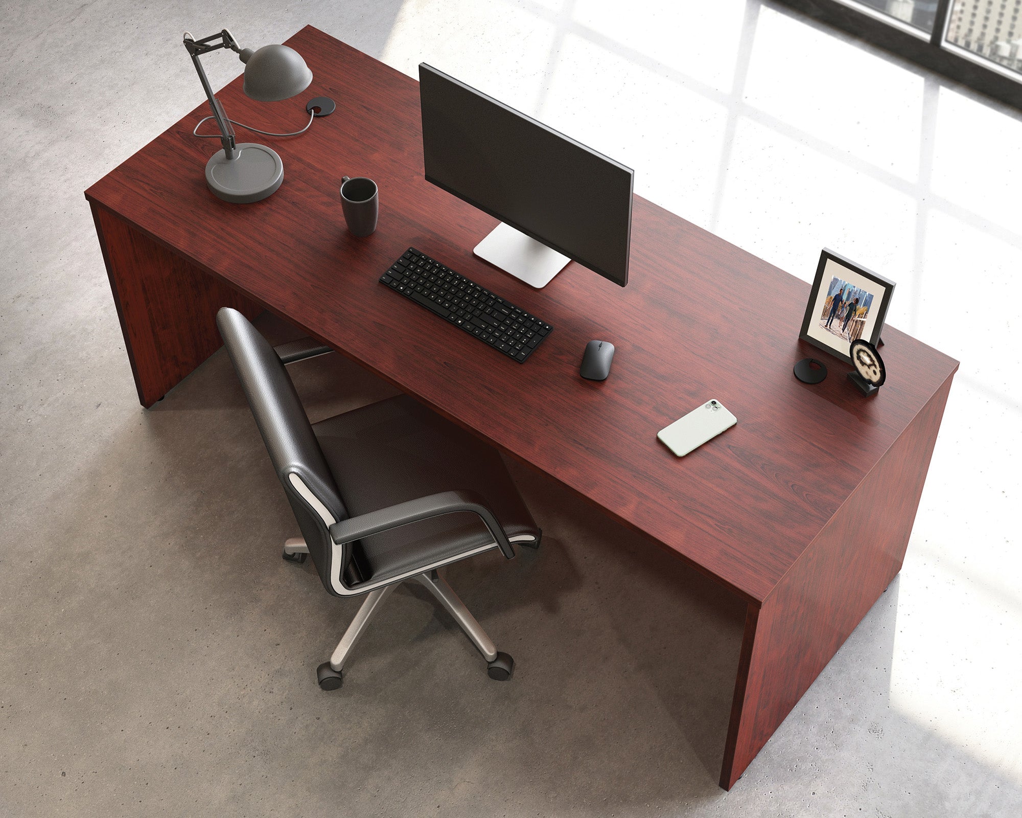 Affirm 72" x 30" Cherry Commercial Office Desk