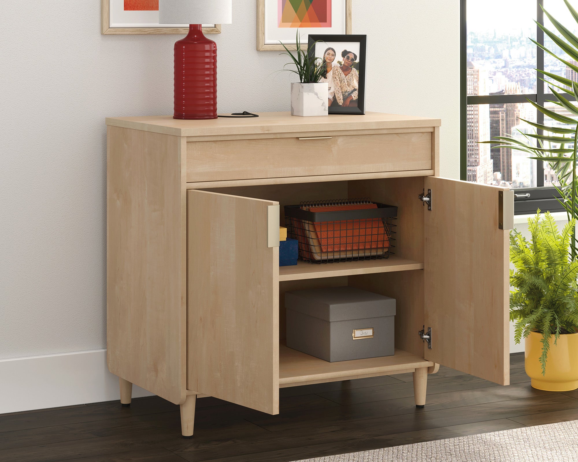 Clifford Place  2-Door Base Storage Cabinet in Natural Maple