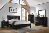 Coaster Briana Panel Bedroom Set with Sleigh Headboard Black Eastern King Set of 4