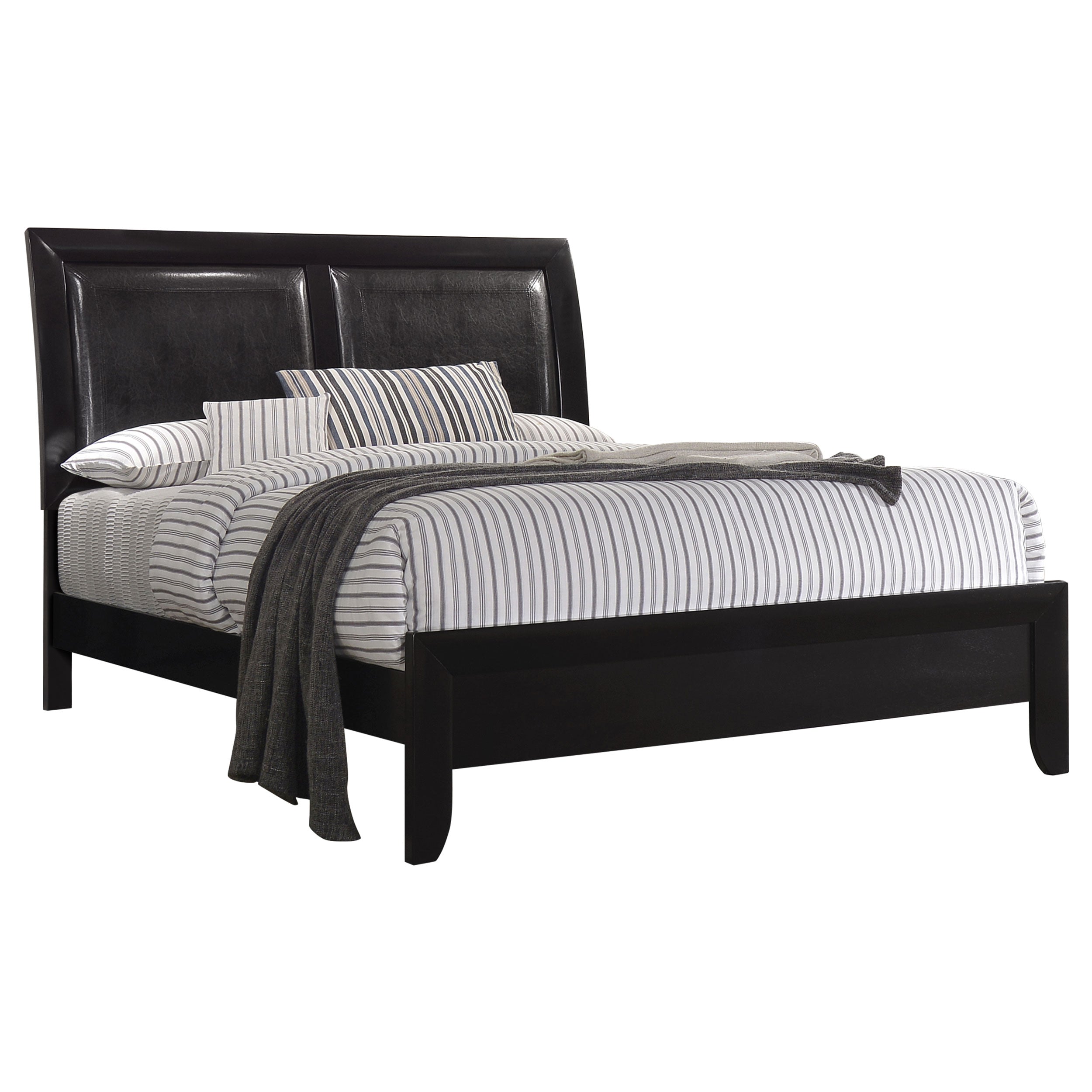 Coaster Briana Panel Bedroom Set with Sleigh Headboard Black Cal King Set of 5