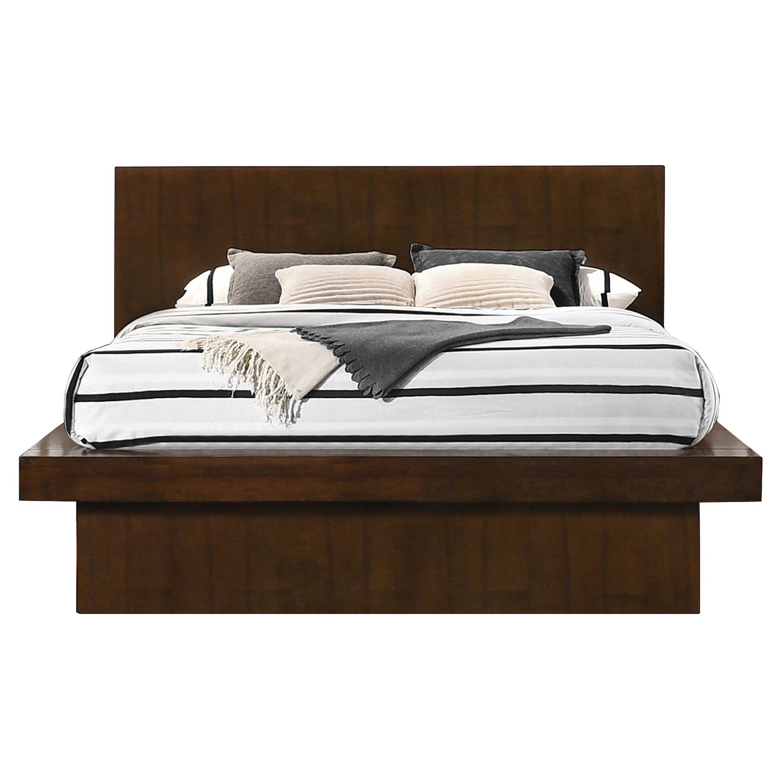 Coaster Jessica Platform Bed with Rail Seating Cappuccino Cal King