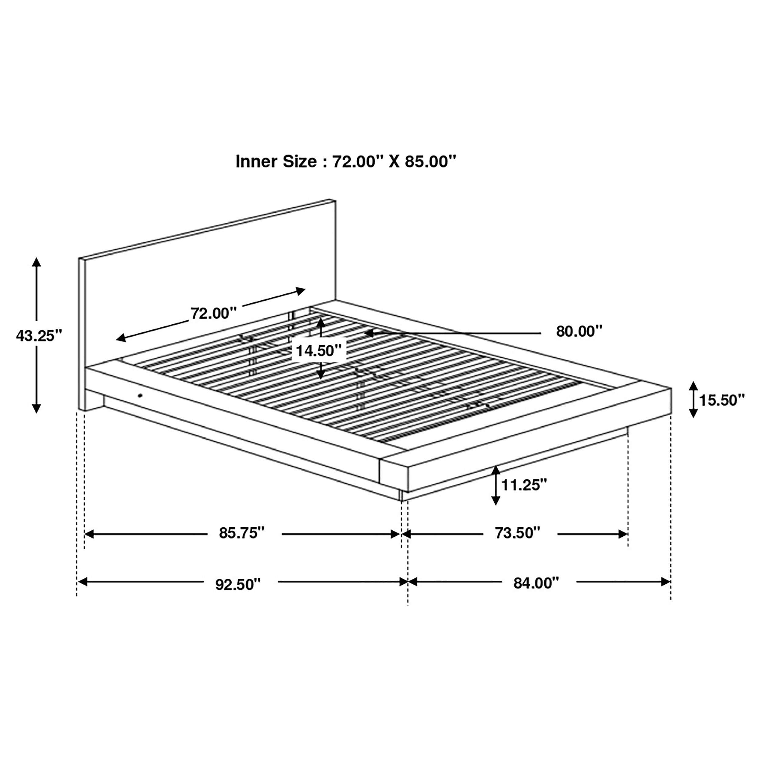 Coaster Jessica Platform Bed with Rail Seating Cappuccino Cal King