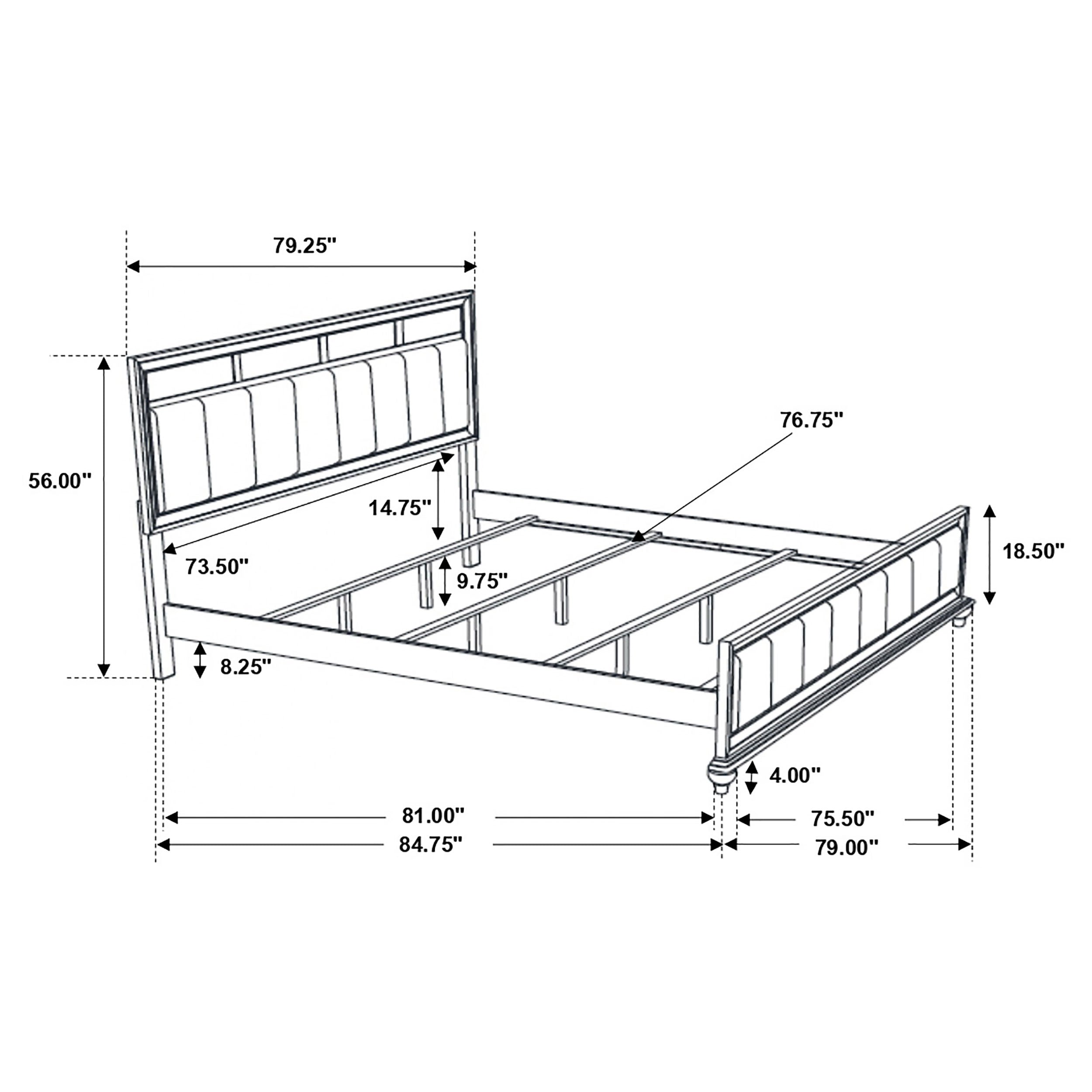 Coaster Barzini Bedroom Set with Upholstered Headboard Black Cal King Set of 5