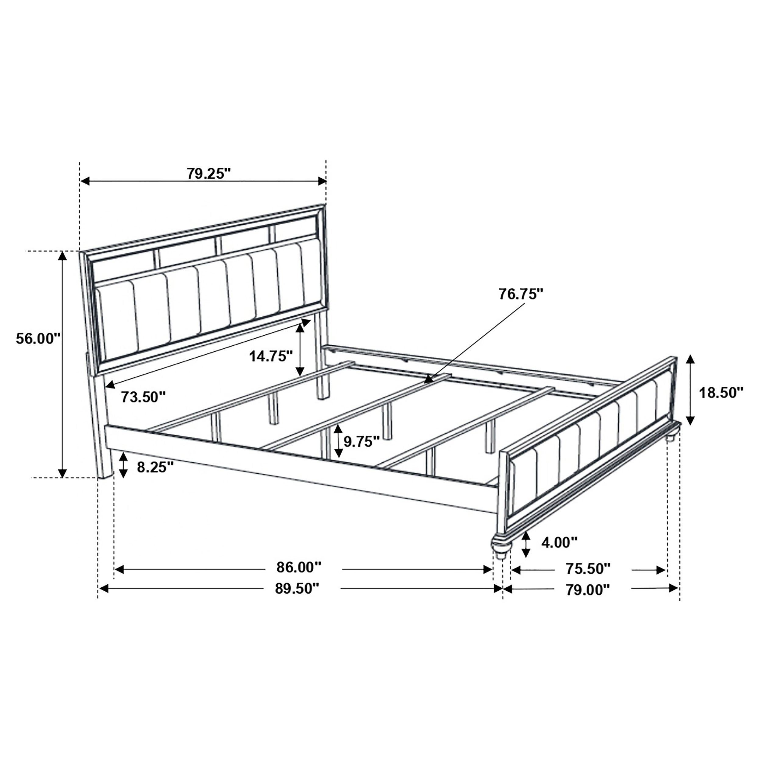 Coaster Barzini Bedroom Set with Upholstered Headboard Black Cal King Set of 5