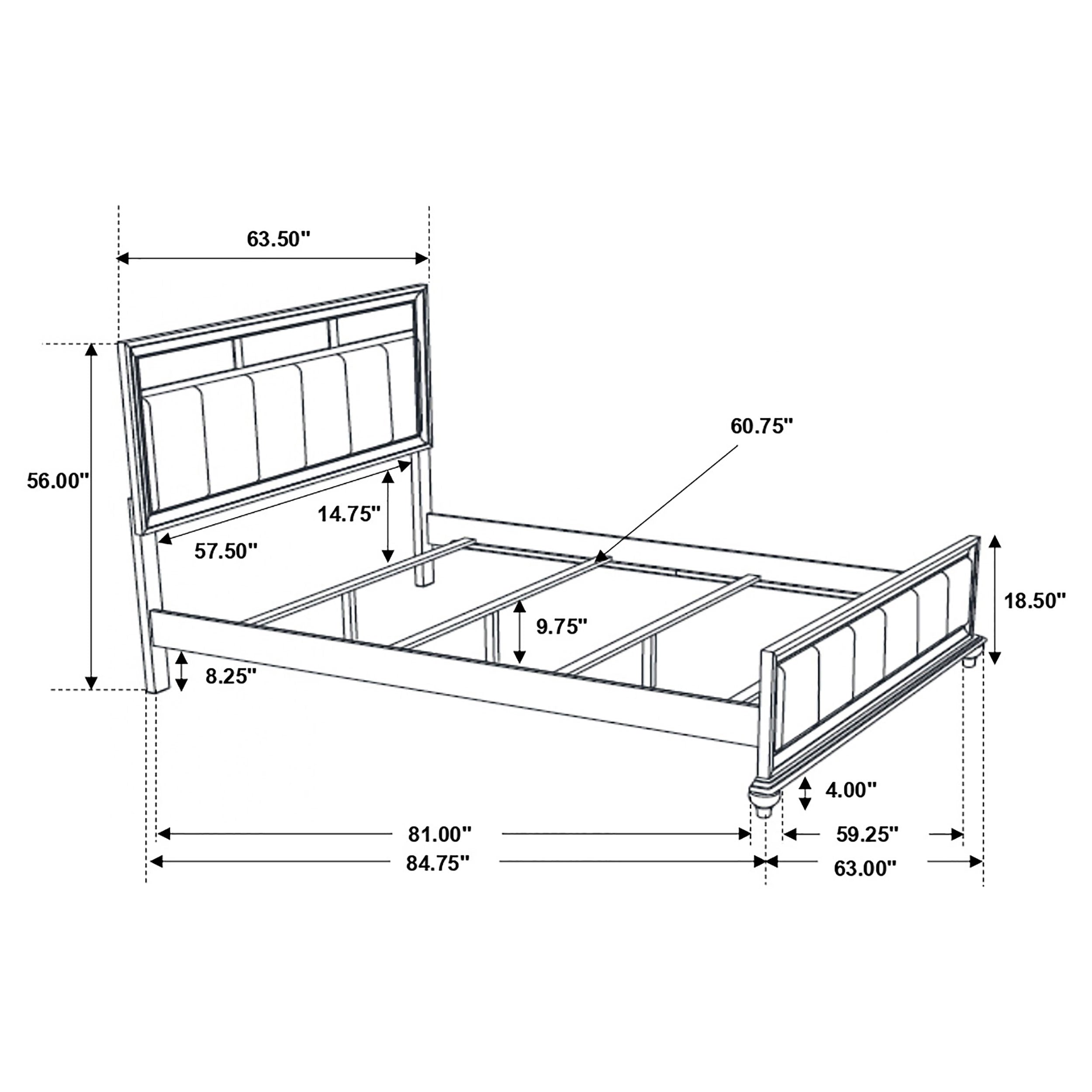 Coaster Barzini Bedroom Set with Upholstered Headboard Black Cal King Set of 5