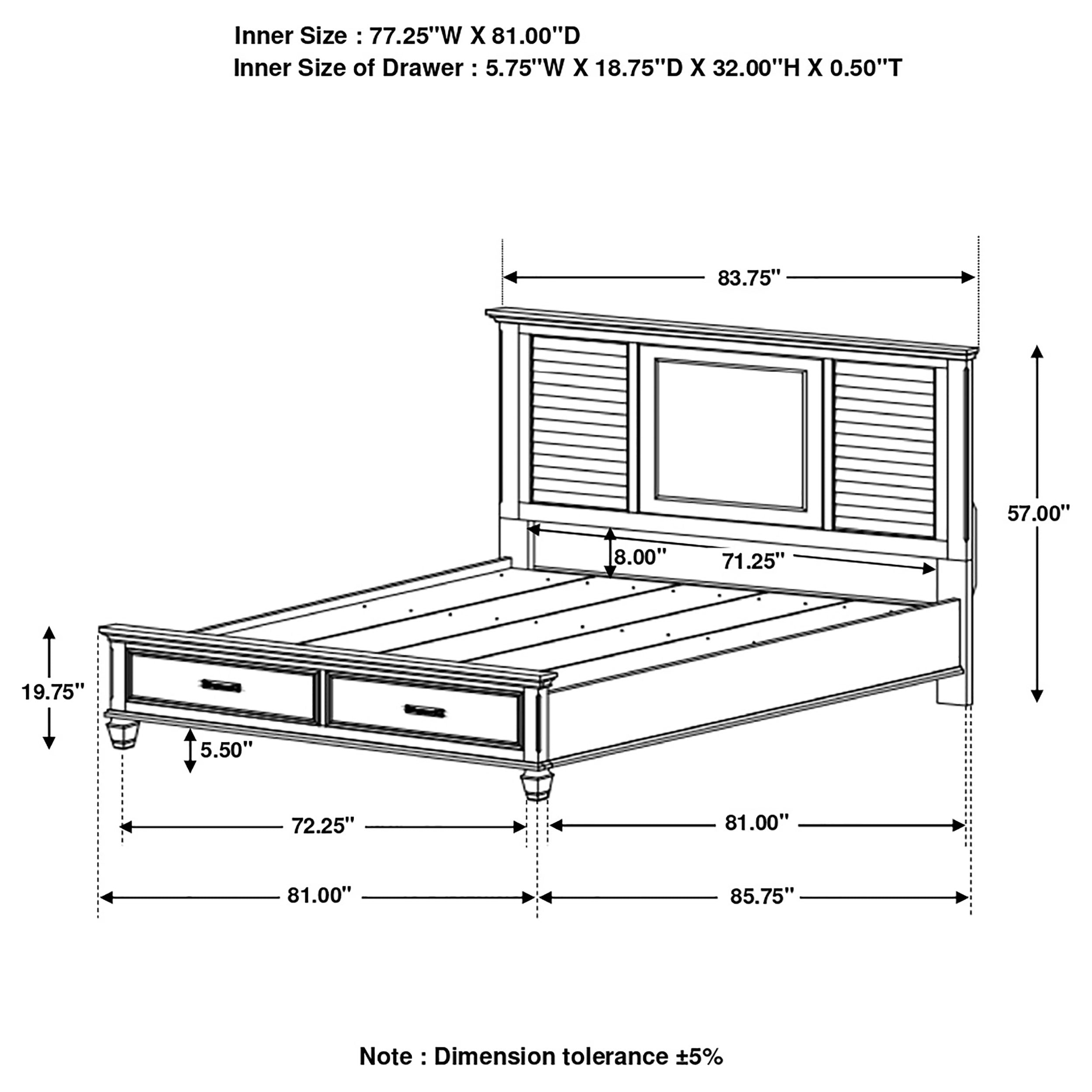 Coaster Franco Storage Bed Burnished Oak King