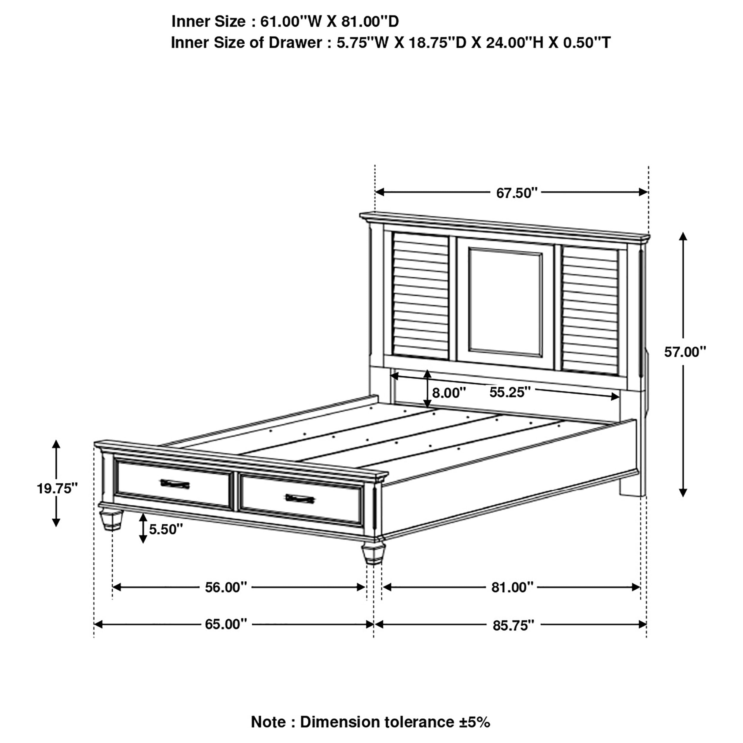 Coaster Franco Storage Bed Burnished Oak King