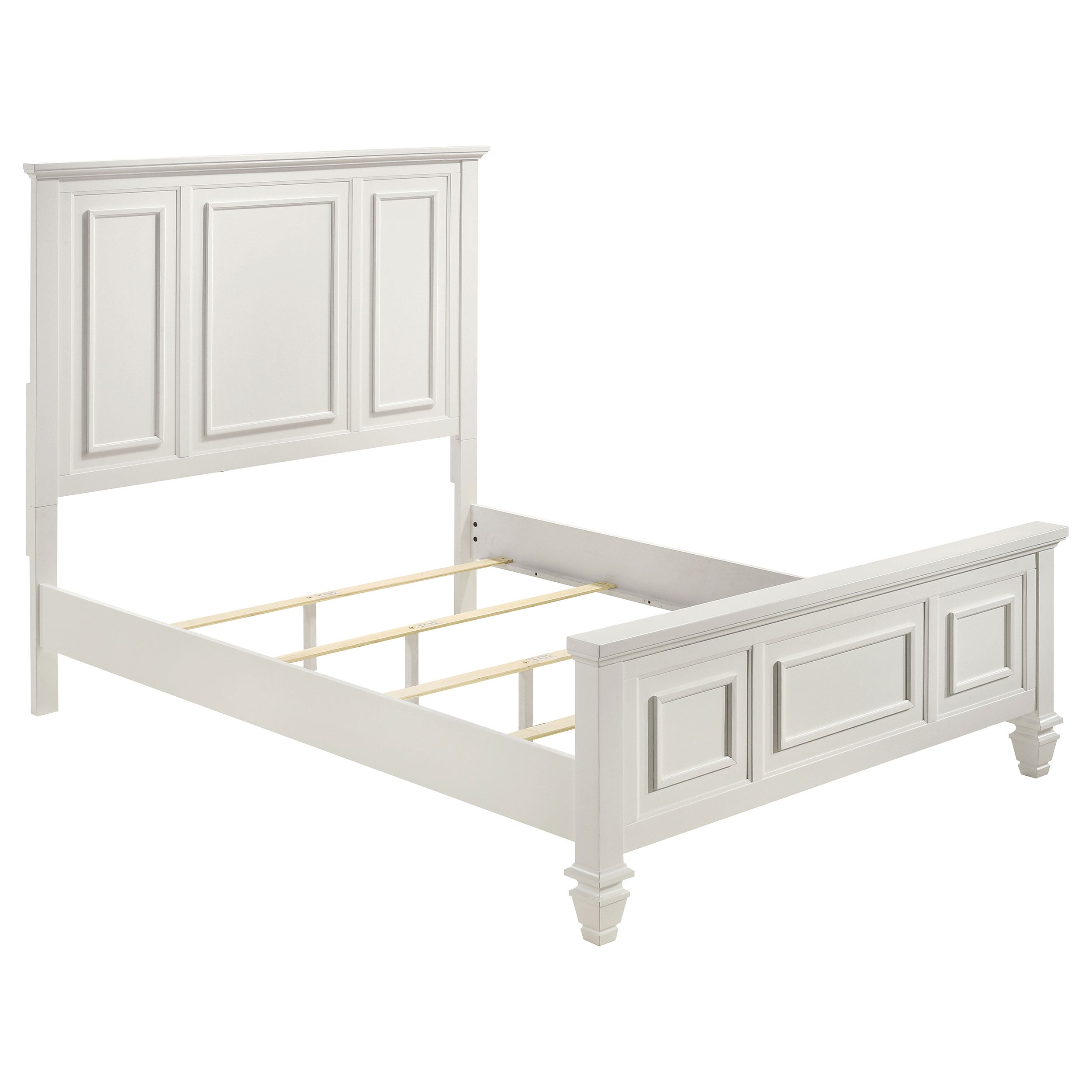 Coaster Sandy Beach Panel Bed with High Headboard Cream White Eastern King