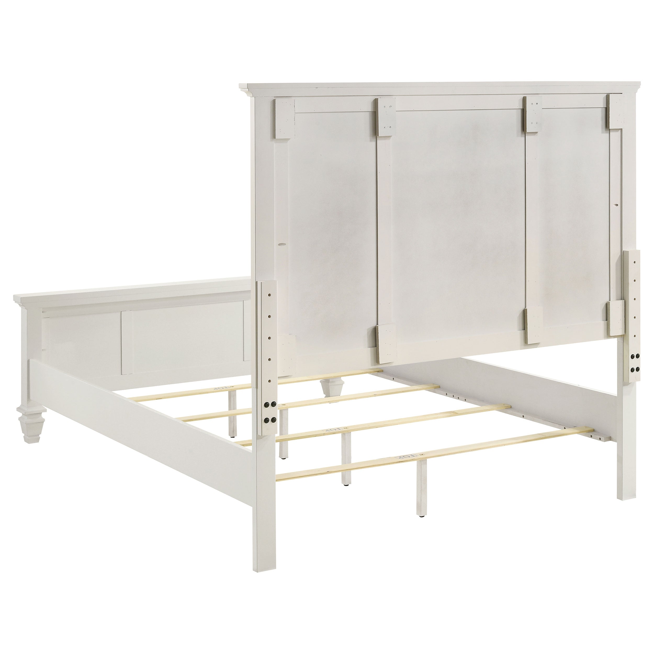 Coaster Sandy Beach Panel Bed with High Headboard Cream White Cal King