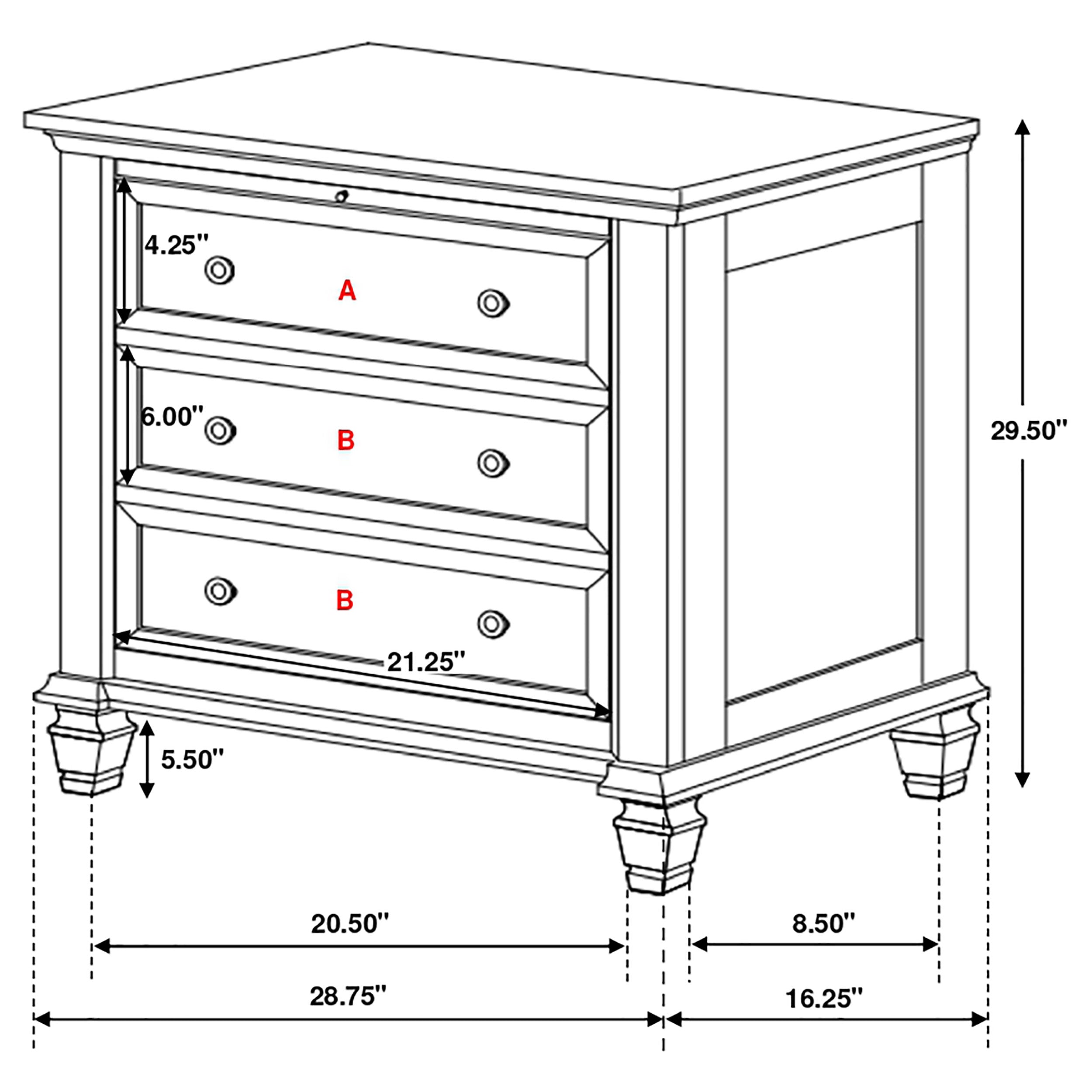 Coaster Sandy Beach 3-drawer Nightstand Cream White Default Title