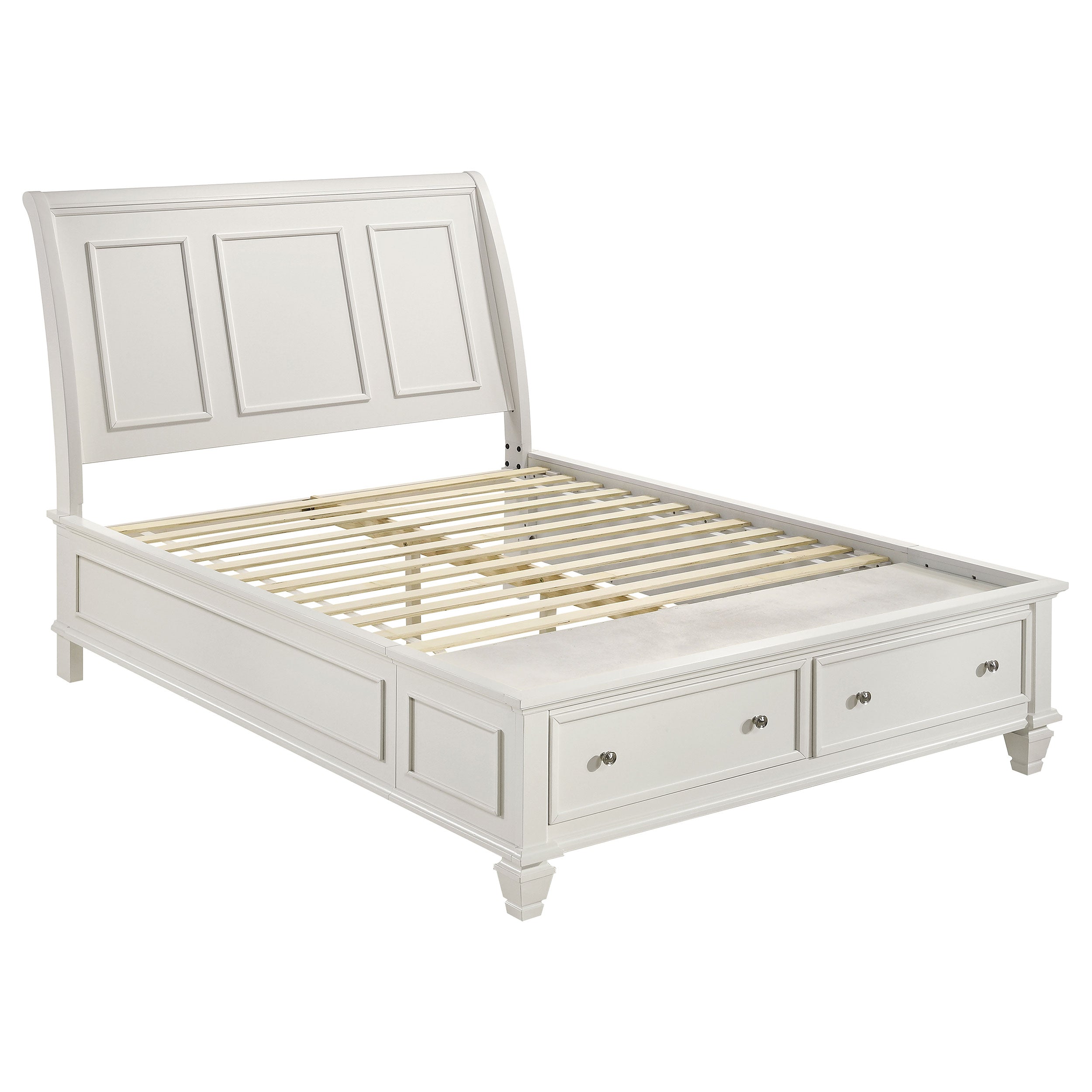 Coaster Sandy Beach Storage Sleigh Bed Cream White Eastern King