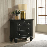 Coaster Sandy Beach 3-drawer Nightstand Black Default Title