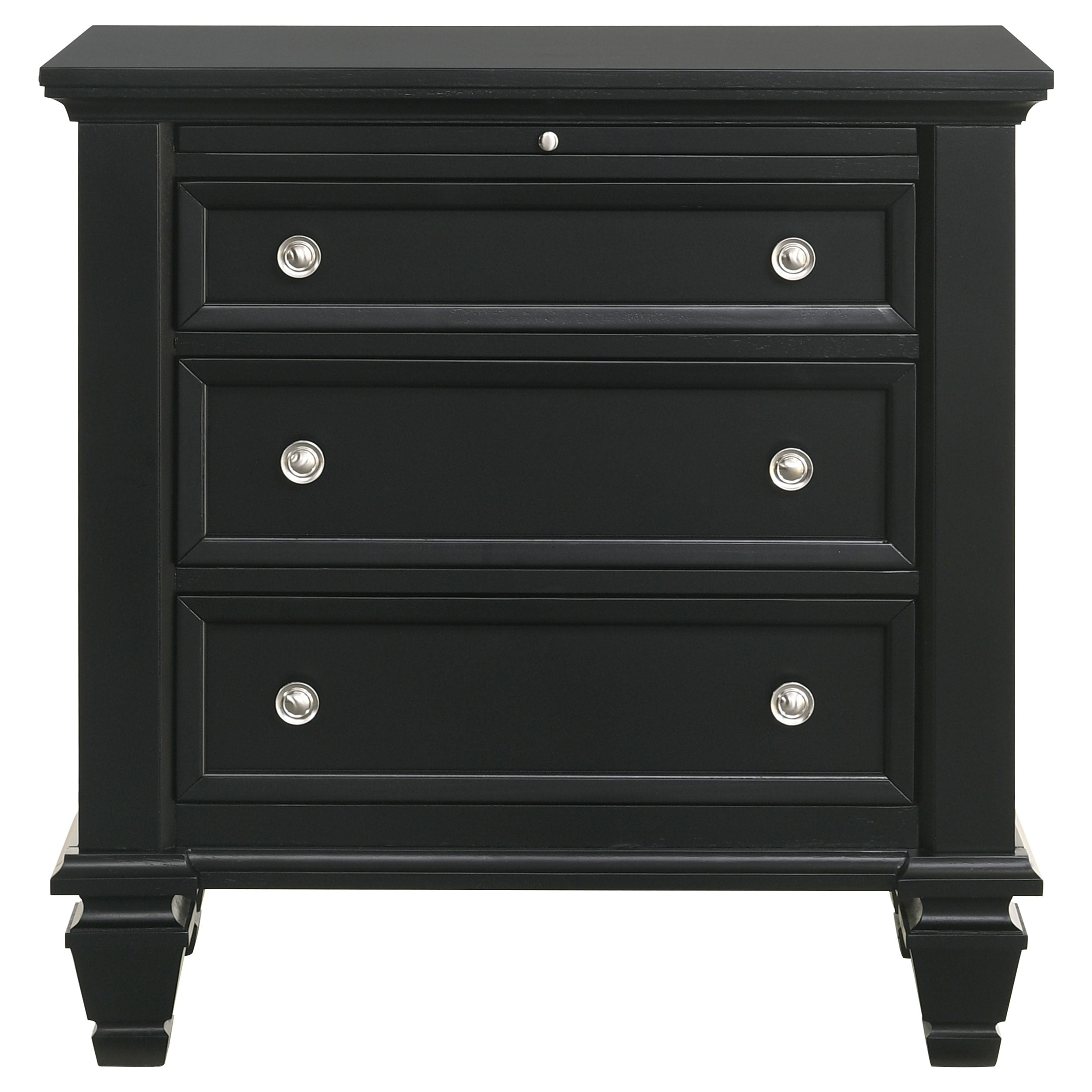 Coaster Sandy Beach 3-drawer Nightstand Black Default Title