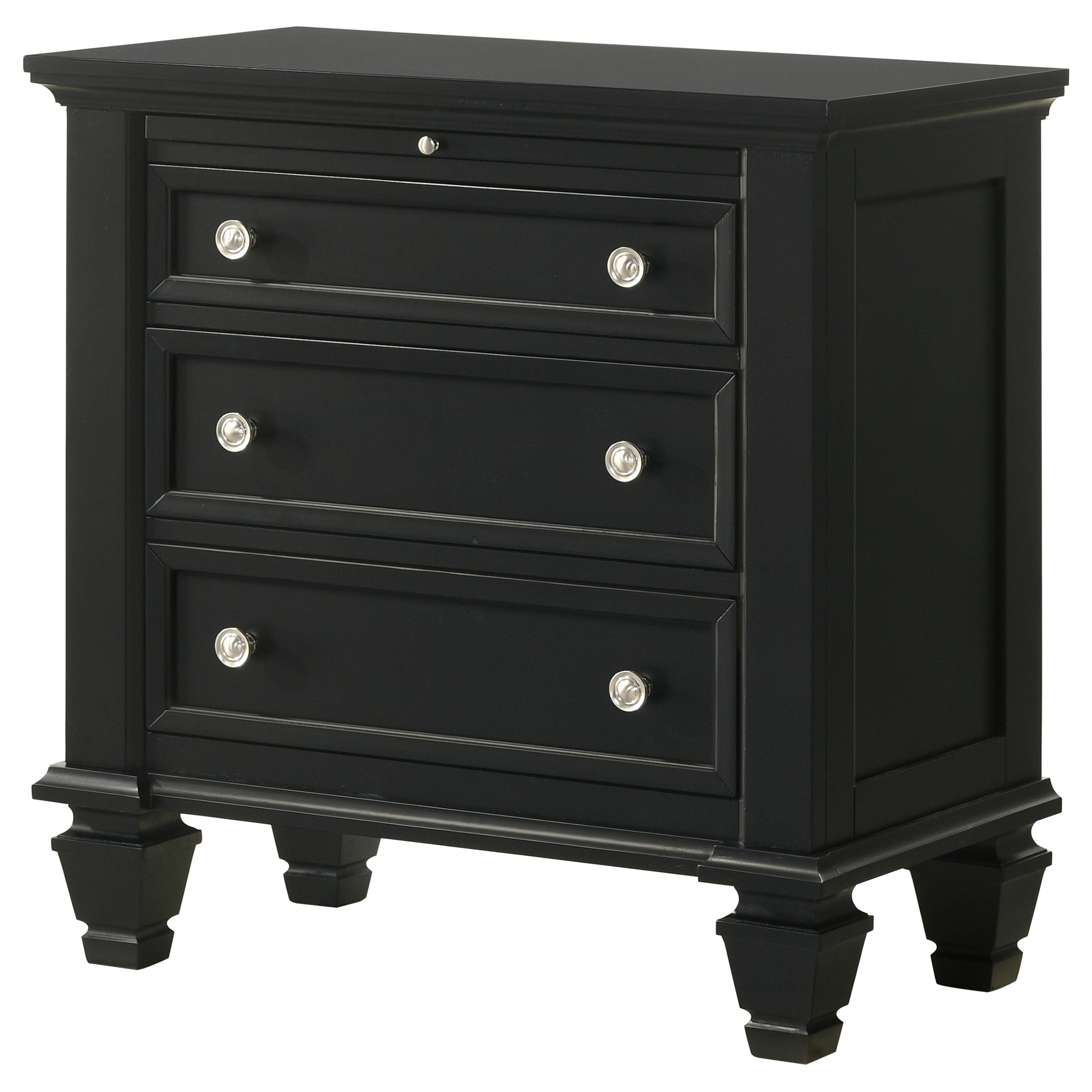 Coaster Sandy Beach 3-drawer Nightstand Black Default Title