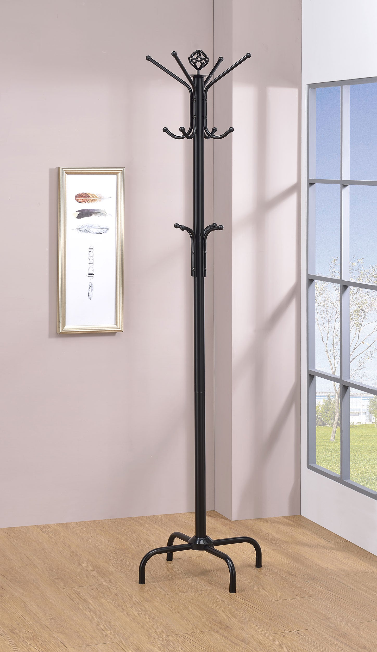 Coaster Collier 12-hook Coat Rack Black Default Title