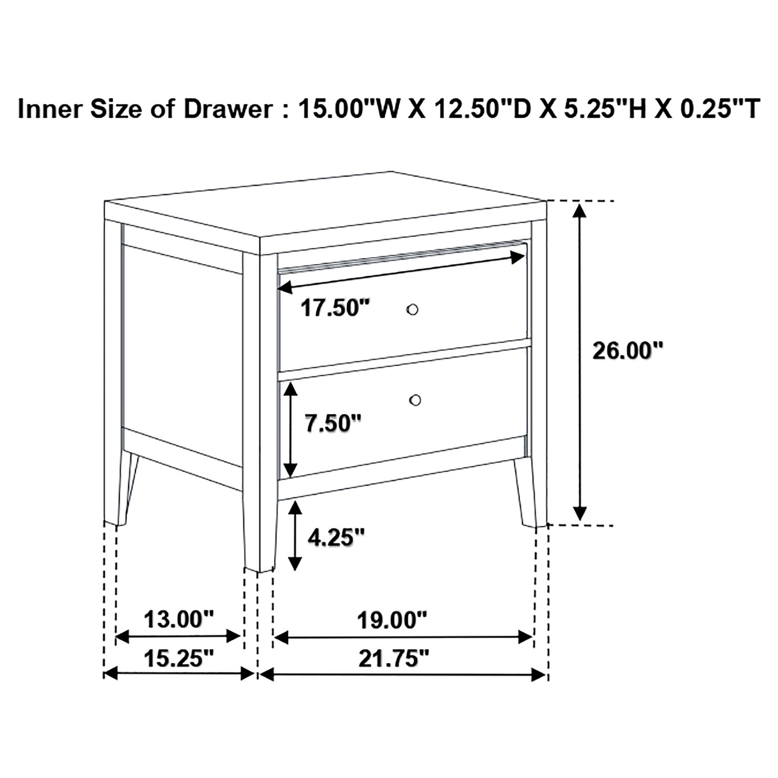 Coaster Carlton 2-drawer Rectangular Nightstand Cappuccino Default Title