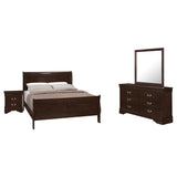 Coaster Louis Philippe Panel Bedroom Set with High Headboard Eastern King Set of 4