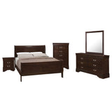 Coaster Louis Philippe Panel Bedroom Set with High Headboard Eastern King Set of 5