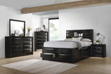 Coaster Briana Storage Bedroom Set with Bookcase Headboard Black Eastern King Set of 5