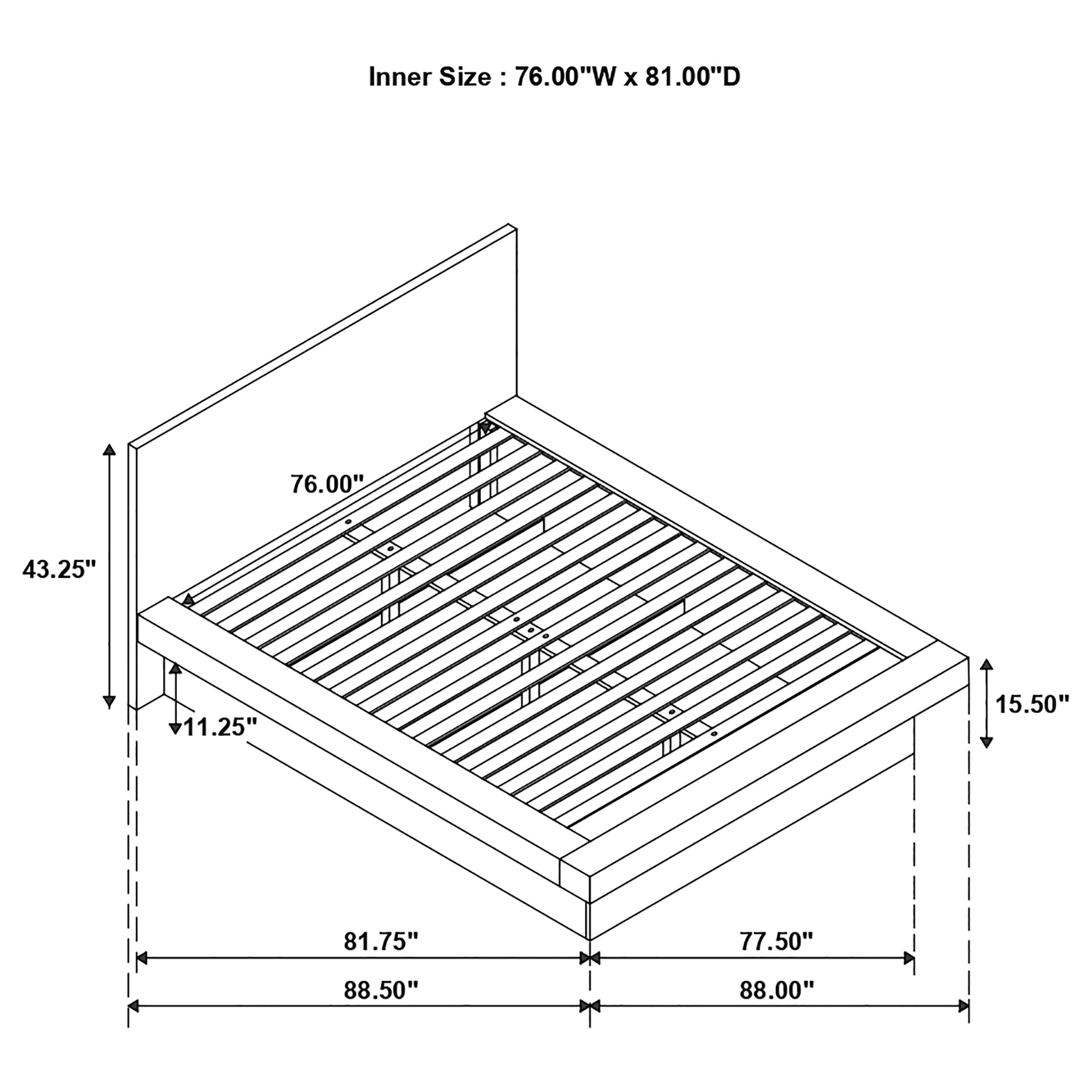 Coaster Jessica Platform Bed with Rail Seating White Cal King