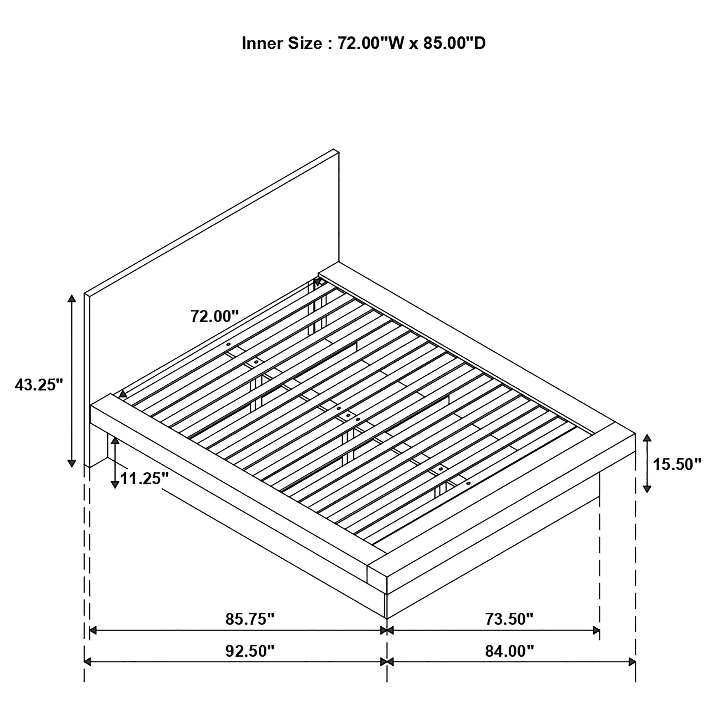 Coaster Jessica Platform Bed with Rail Seating White Cal King