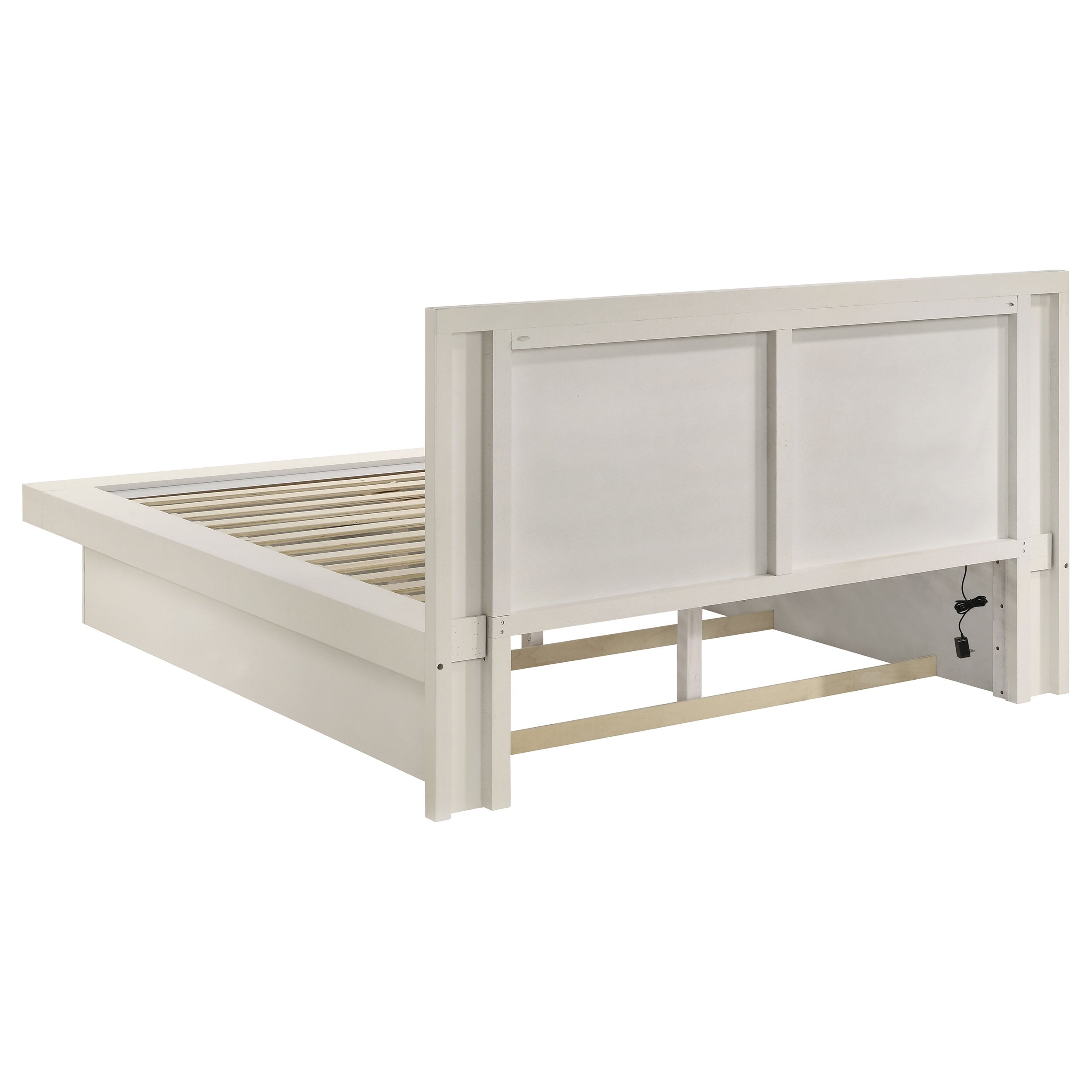 Coaster Jessica Platform Bed with Rail Seating White Cal King