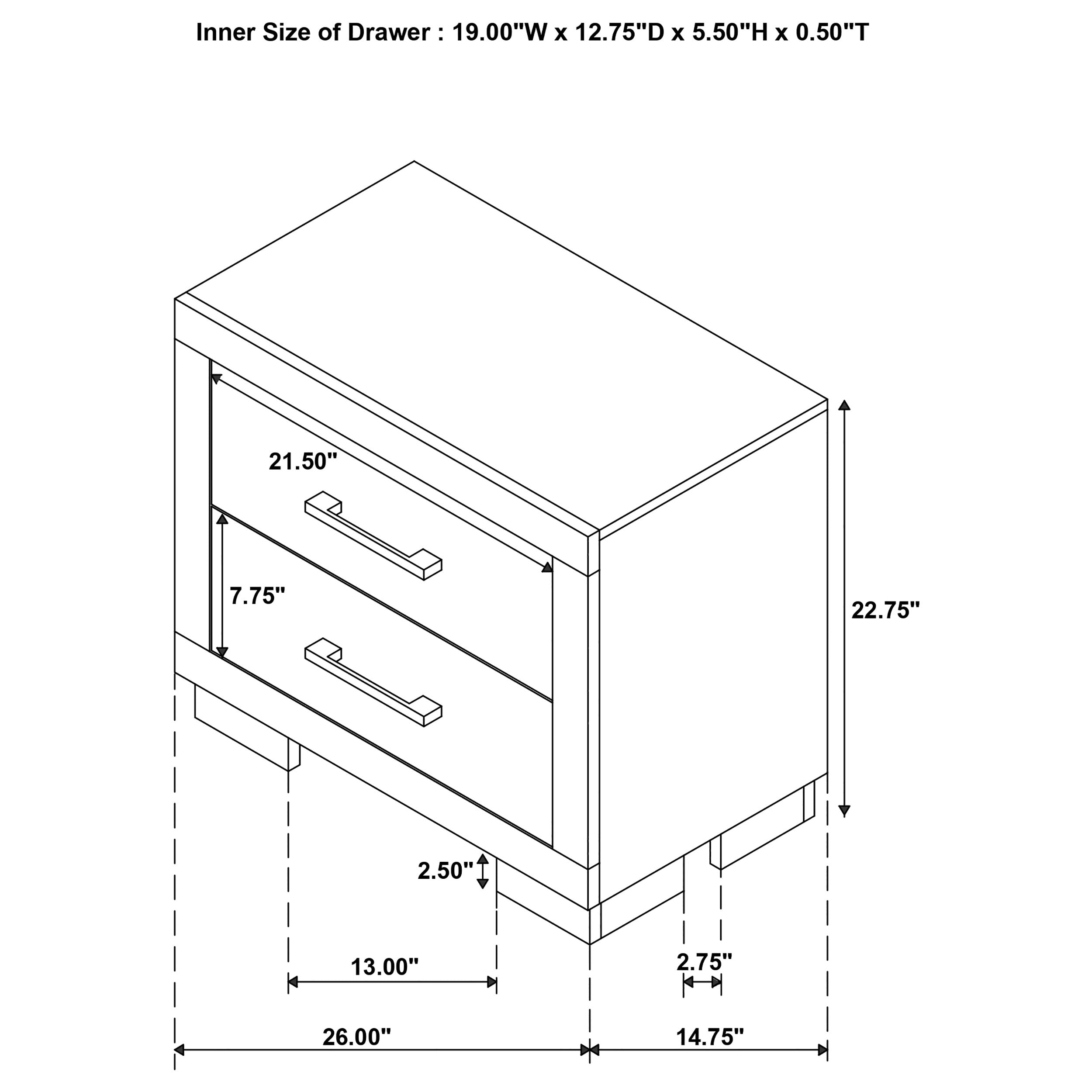 Coaster Jessica 2-drawer Nightstand White Default Title