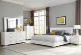 Coaster Felicity Bedroom Set with LED Headboard Glossy White Queen Set of 6