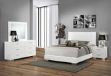 Coaster Felicity Bedroom Set Glossy White Eastern King Set of 4