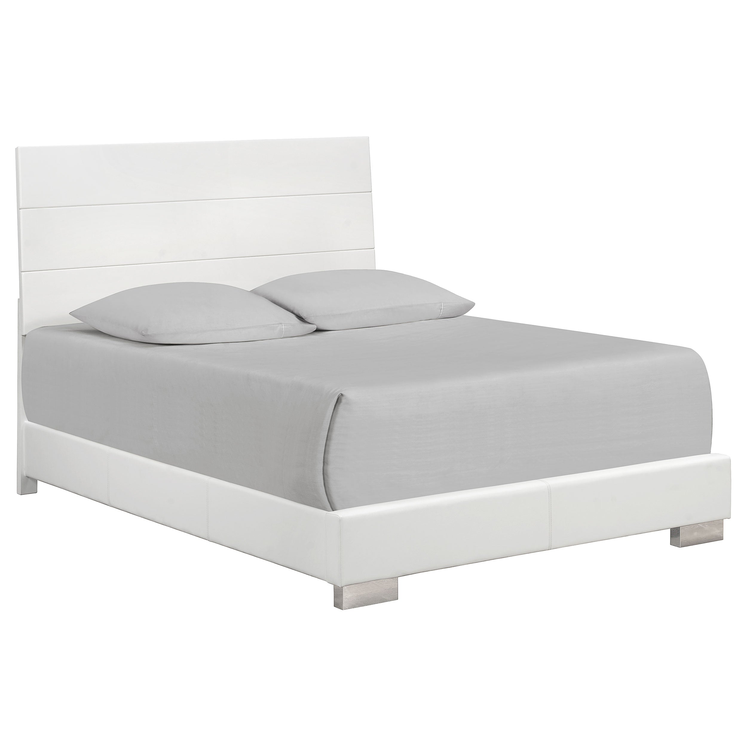 Coaster Felicity Panel Bed Glossy White Cal King