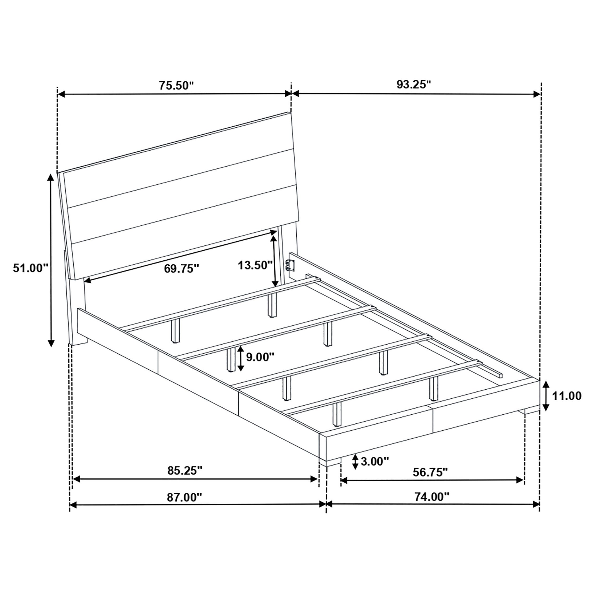 Coaster Felicity Panel Bed Glossy White Cal King