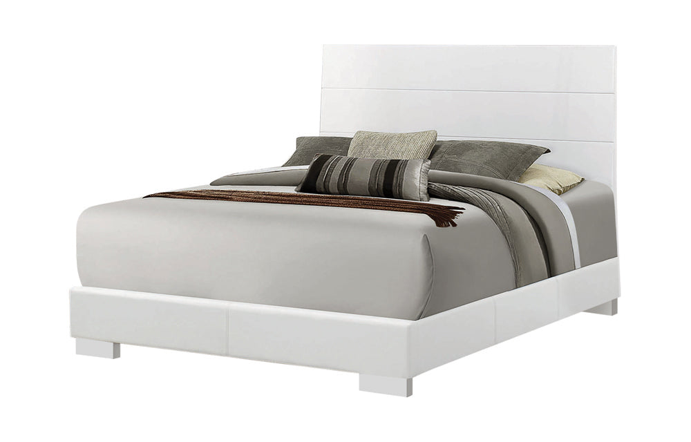 Coaster Felicity Panel Bed Glossy White Cal King