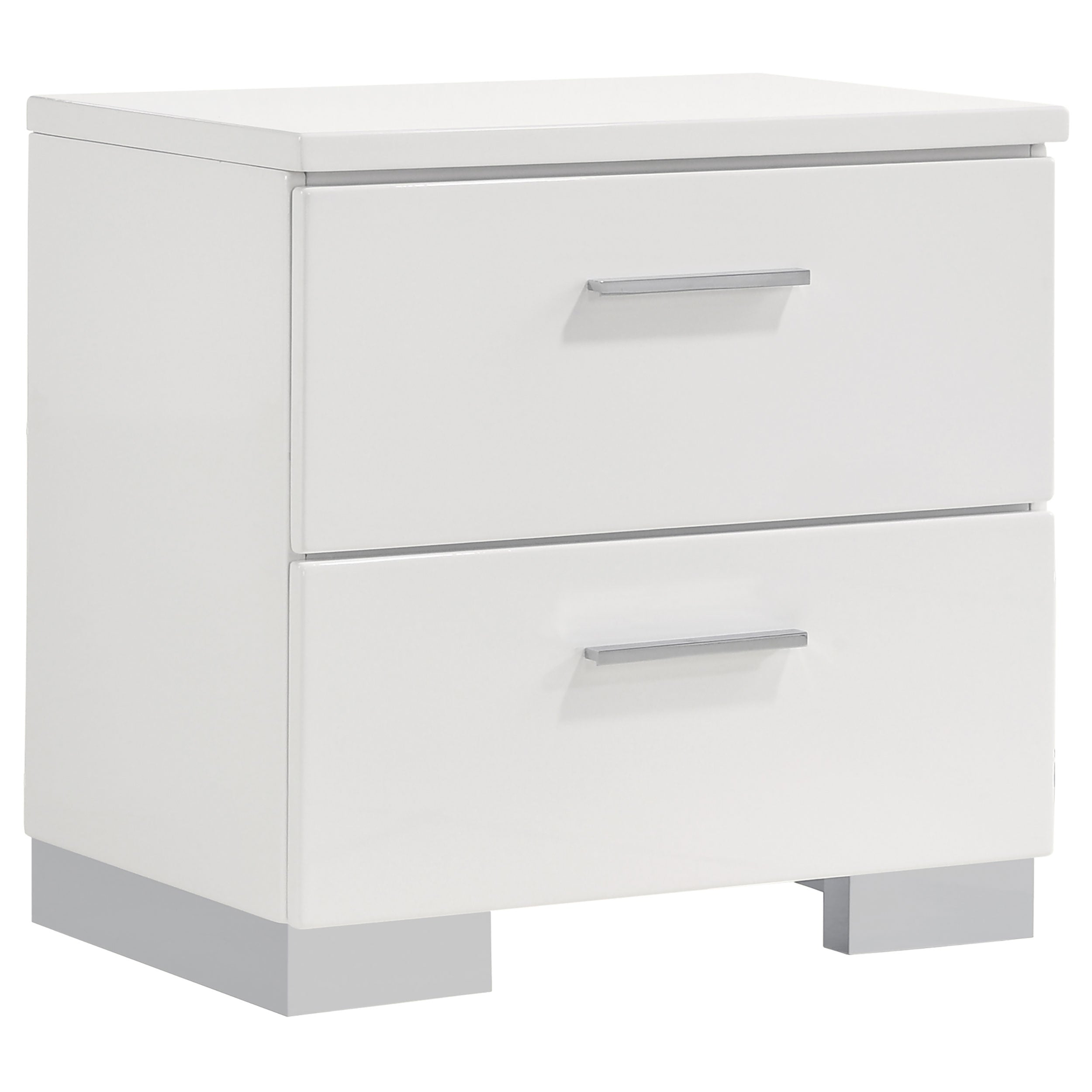 Coaster Felicity 2-drawer Nightstand Glossy White Default Title