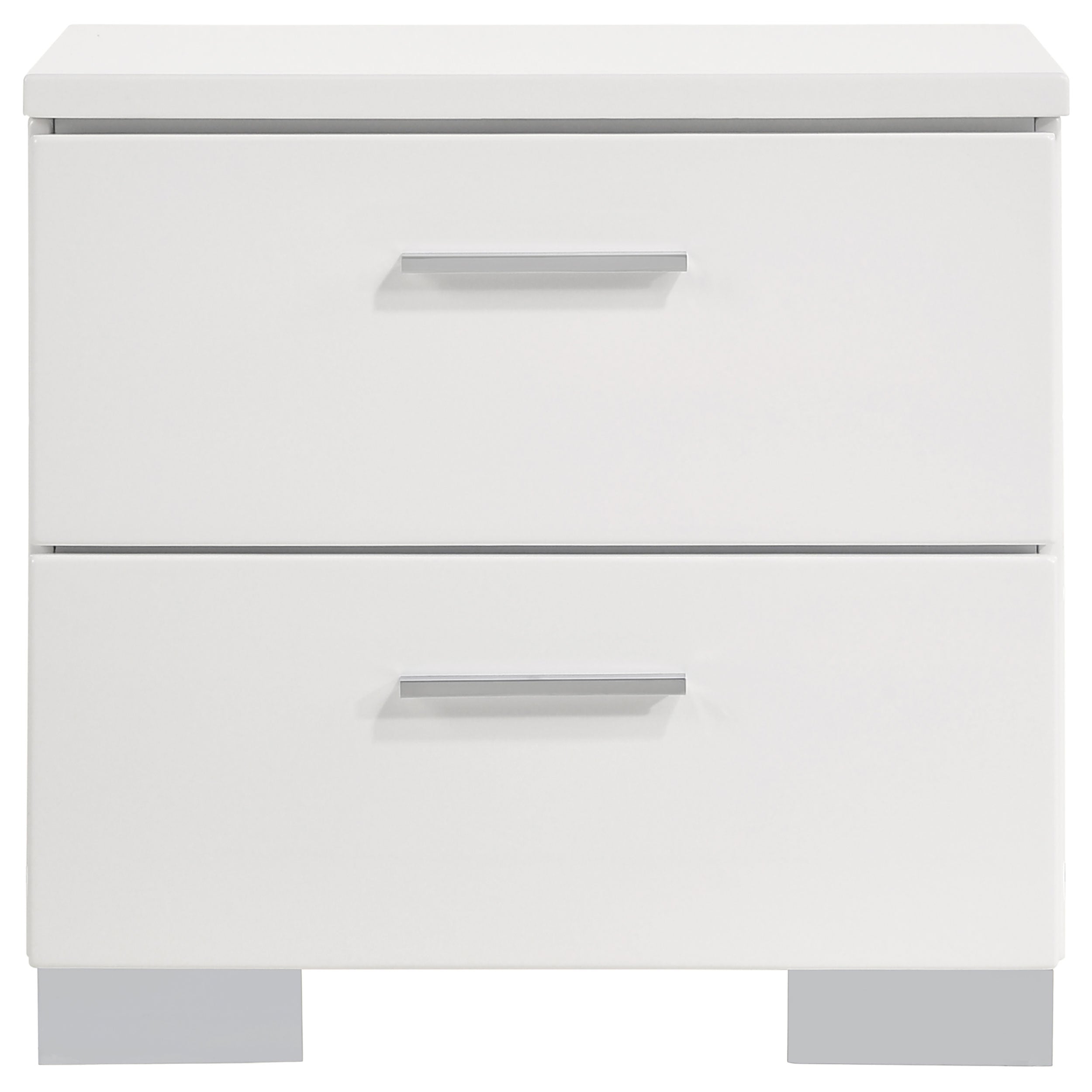 Coaster Felicity 2-drawer Nightstand Glossy White Default Title