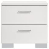 Coaster Felicity 2-drawer Nightstand Glossy White Default Title