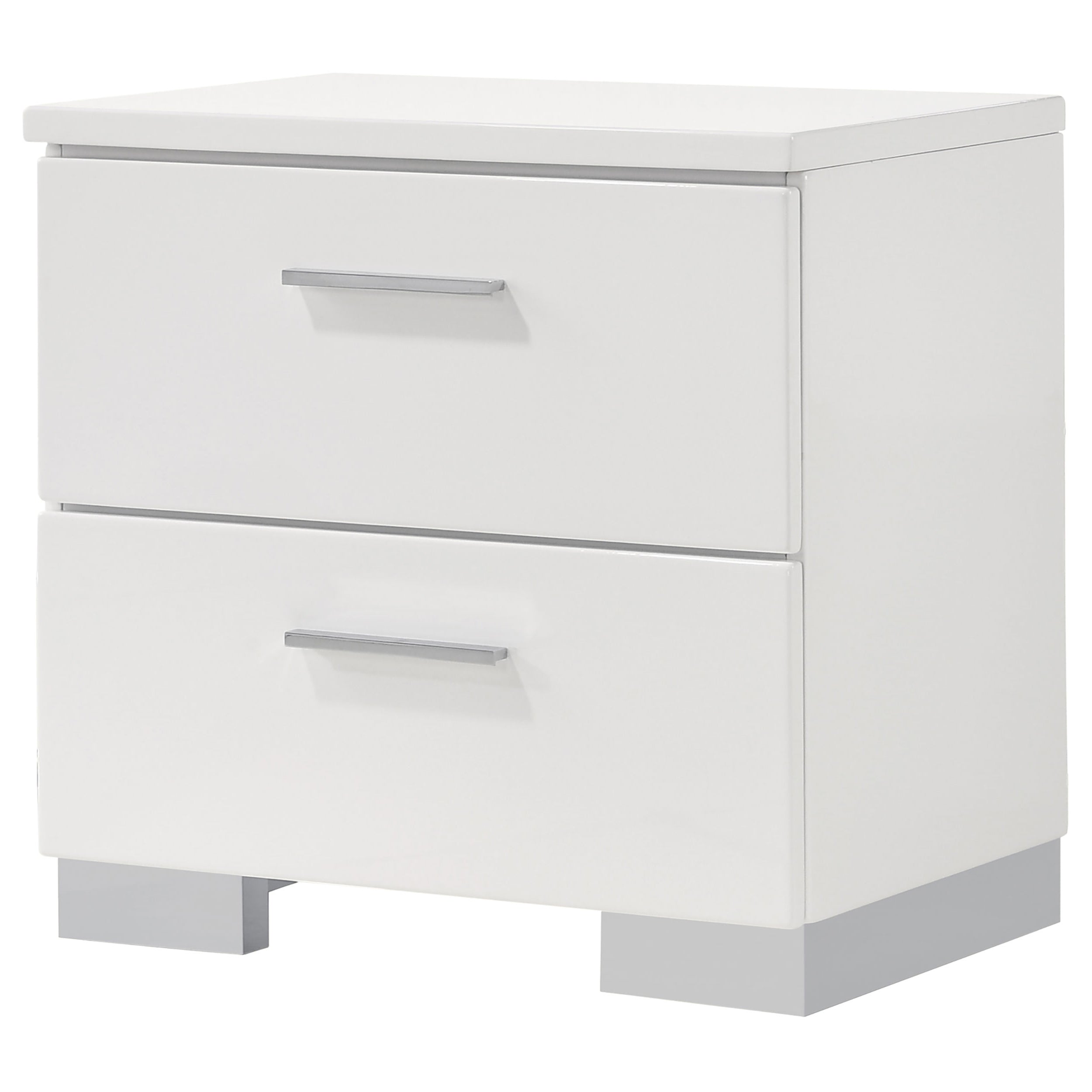 Coaster Felicity 2-drawer Nightstand Glossy White Default Title