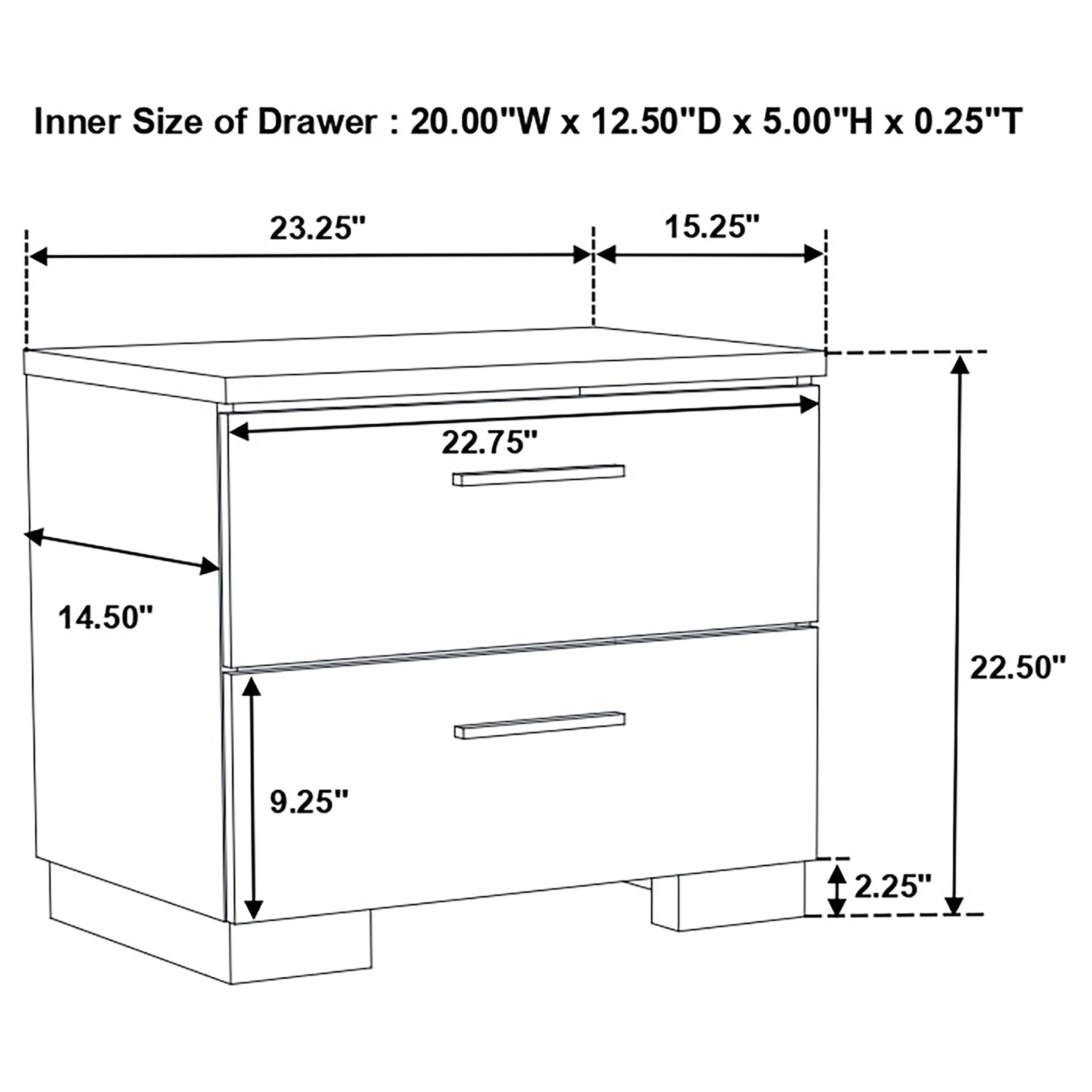 Coaster Felicity 2-drawer Nightstand Glossy White Default Title