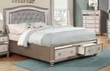 Coaster Bling Game Upholstered Storage Bed Metallic Platinum King