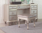 Coaster Bling Game 9-drawer Vanity Desk Metallic Platinum Default Title