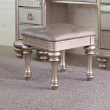 Coaster Bling Game Upholstered Vanity Stool Metallic Platinum Default Title